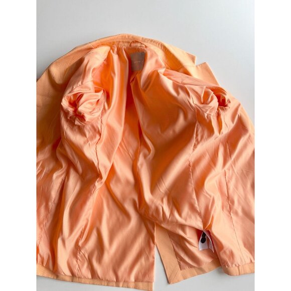 EVERLANE 80's Orange Chiffon Twill Oversized Single Breasted Blazer, Size 00 - Picture 12 of 16